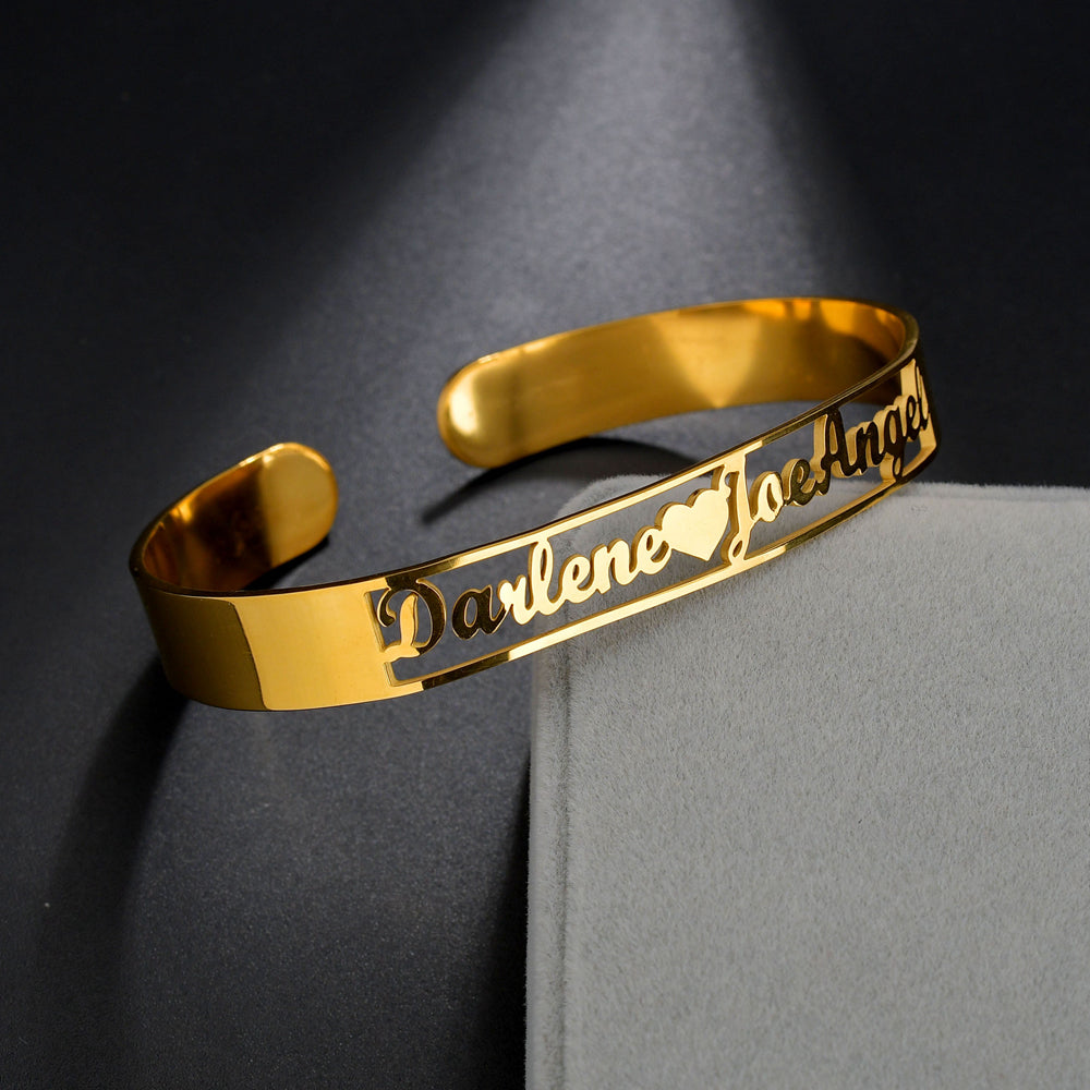 Stainless Steel Gold Alphabet Bracelet Love Fashion Wisp Bracelet