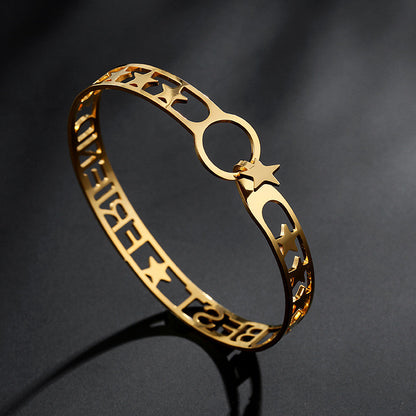 Stainless Steel Gold Alphabet Bracelet Love Fashion Wisp Bracelet