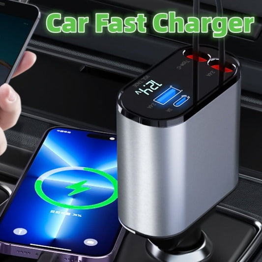 TurboVolt 100X - Rapid Car Charger with USB & TYPE-C