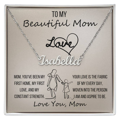 Eternal Home Heart Necklace: A Mother's Day Tribute to My Beautiful Mom, Personalized Name Necklace