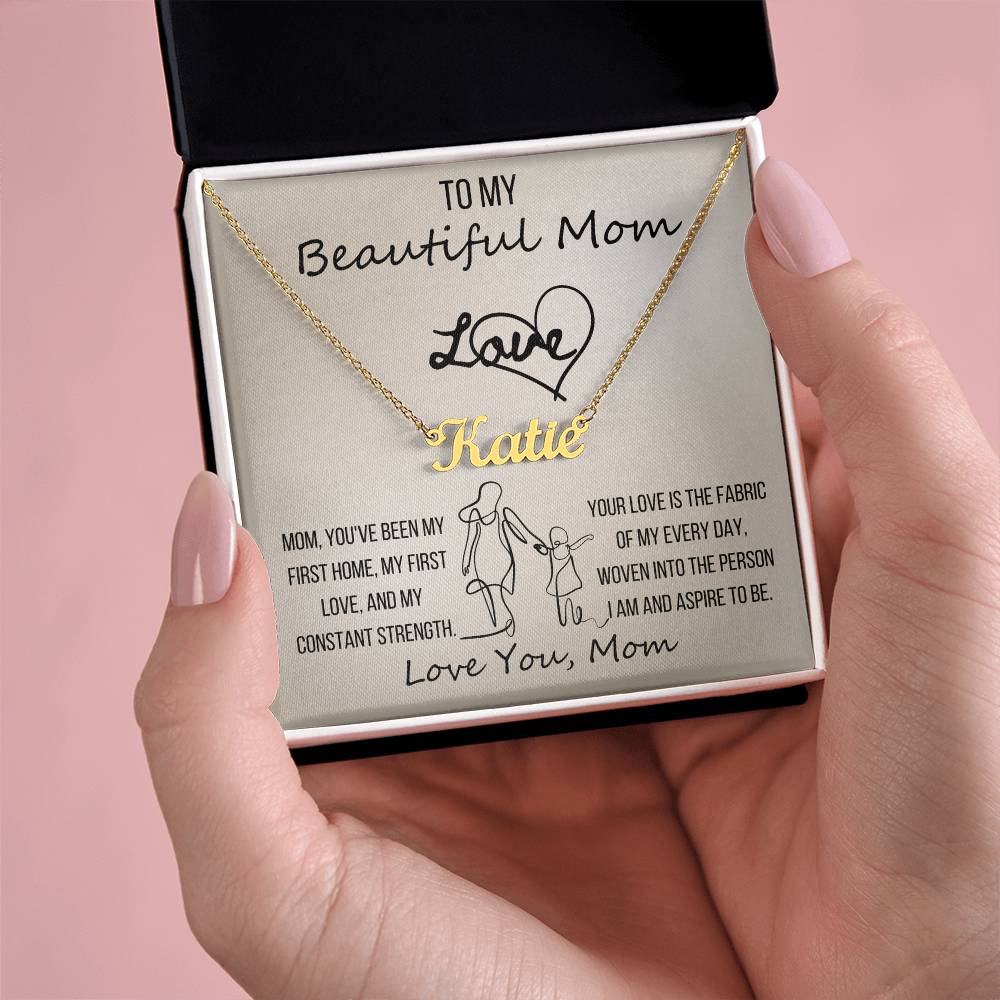 Eternal Home Heart Necklace: A Mother's Day Tribute to My Beautiful Mom, Personalized Name Necklace