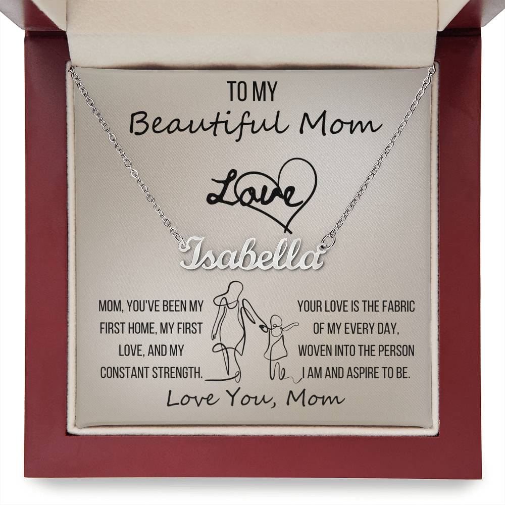 Eternal Home Heart Necklace: A Mother's Day Tribute to My Beautiful Mom, Personalized Name Necklace