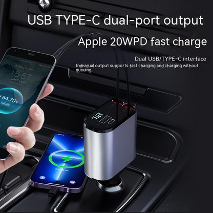 TurboVolt 100X - Rapid Car Charger with USB & TYPE-C